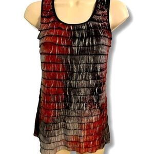 My Knits Tiered Red, Black, and Gray tank top. Size Small.
